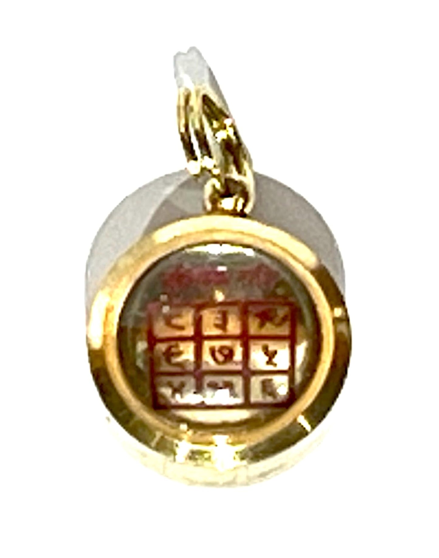 Zodiac Constellation Pendant Necklace - Sun Sign Amulet - Rashi Yantra Pendant - 3/4 Inch Brass Pendant with Zodiac Yantra