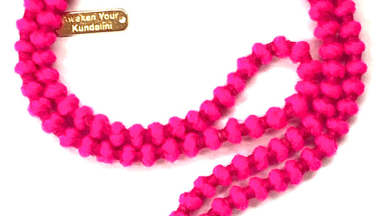 Hand Knotted Wool Mala Beads Necklace – Bead Size 7-8mm | 108 Beads | 7 Chakra Colors | Root to Crown Energy | Ethical & Lightweight