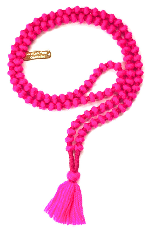 Hand Knotted Wool Mala Beads Necklace – Bead Size 7-8mm | 108 Beads | 7 Chakra Colors | Root to Crown Energy | Ethical & Lightweight