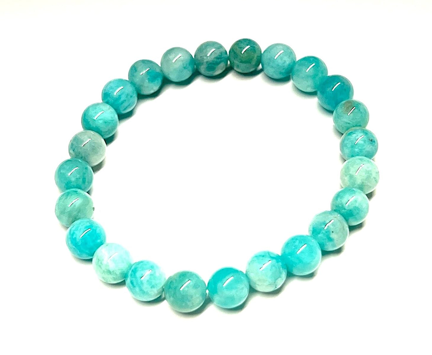 Amazonite Stretch Bracelet - Aquarius, Virgo, Leo Birthstone - AAA Grade - Heart Chakra, Throat Chakra Association