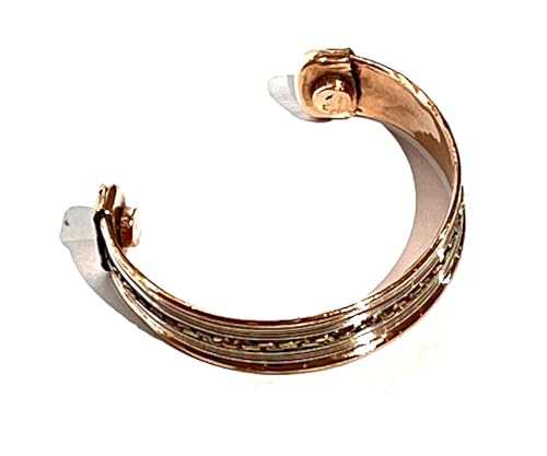 Embrace Bold Style: Handmade Adjustable Copper Cuff Bracelet (Wide & Narrow Chain Braids) - Unisex Elegant Piece