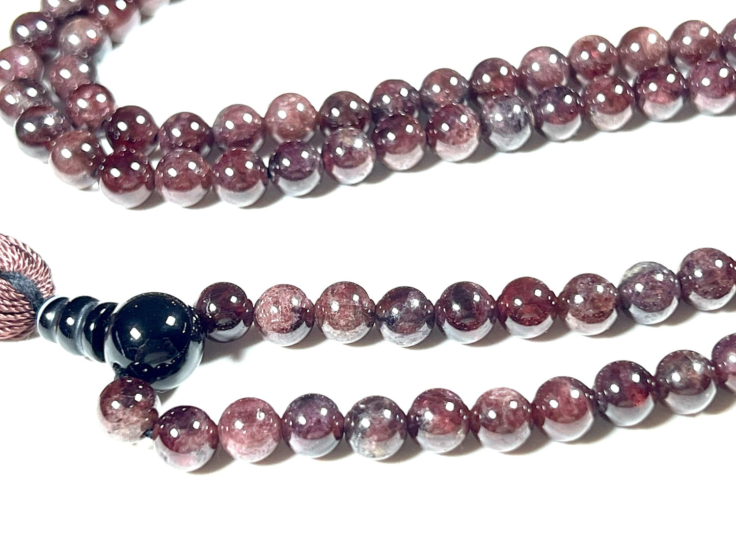 Handmade Natural Garnet Mala Beads Necklace | 6mm & 8mm | 108 Beads | Passion & Vitality Mala | Capricorn Birthstone & Root Chakra