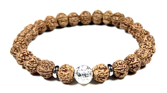 Lava Rock  & Rudraksha Bracelet  | Throat & Root Chakra Healing | Taurus & Libra