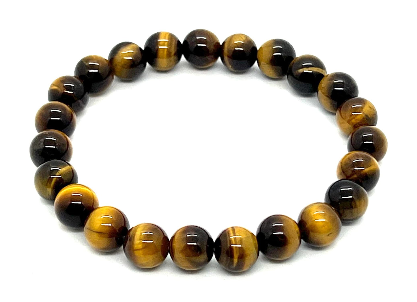 Tiger's Eye Stretch Bracelet – 8mm Beads – Multicolor Options – Solar Plexus Chakra & Zodiac Birthstones – Wrist Sizes 6-9 Inches