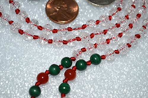 Crystal Quartz, Carnelian & Malachite Mala Necklace | GAIA Collection