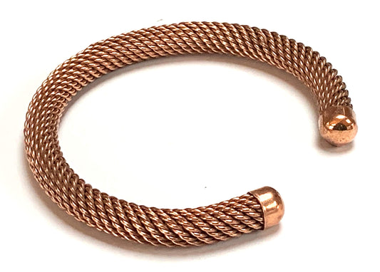 AWAKEN YOUR KUNDALINI Handmade Copper Astadhatu Cuff Bangle Bracelet - 8 mm Thick - Taurus Birthstone - Virgo Astrological Sign - Root Chakra Jewelry