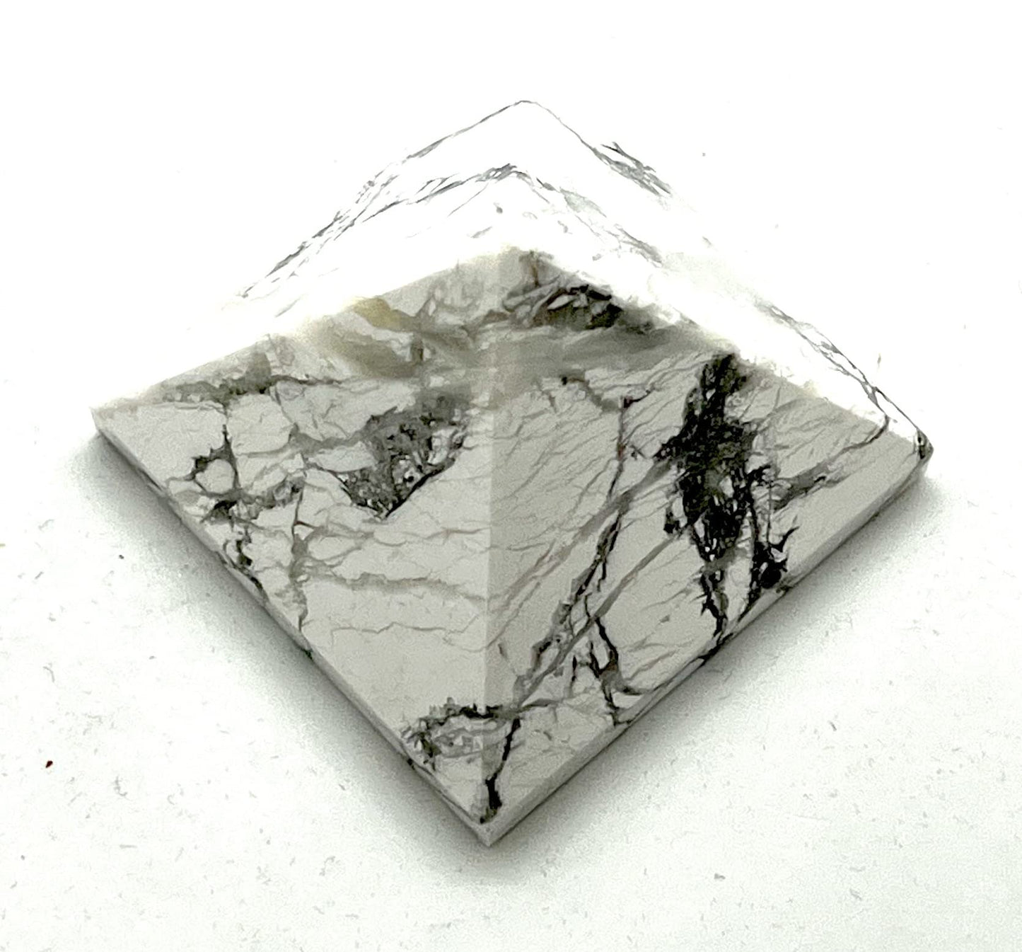 Howlite Crystal Pyramid | 2-Inch Peace Stone | TATTVA Collection