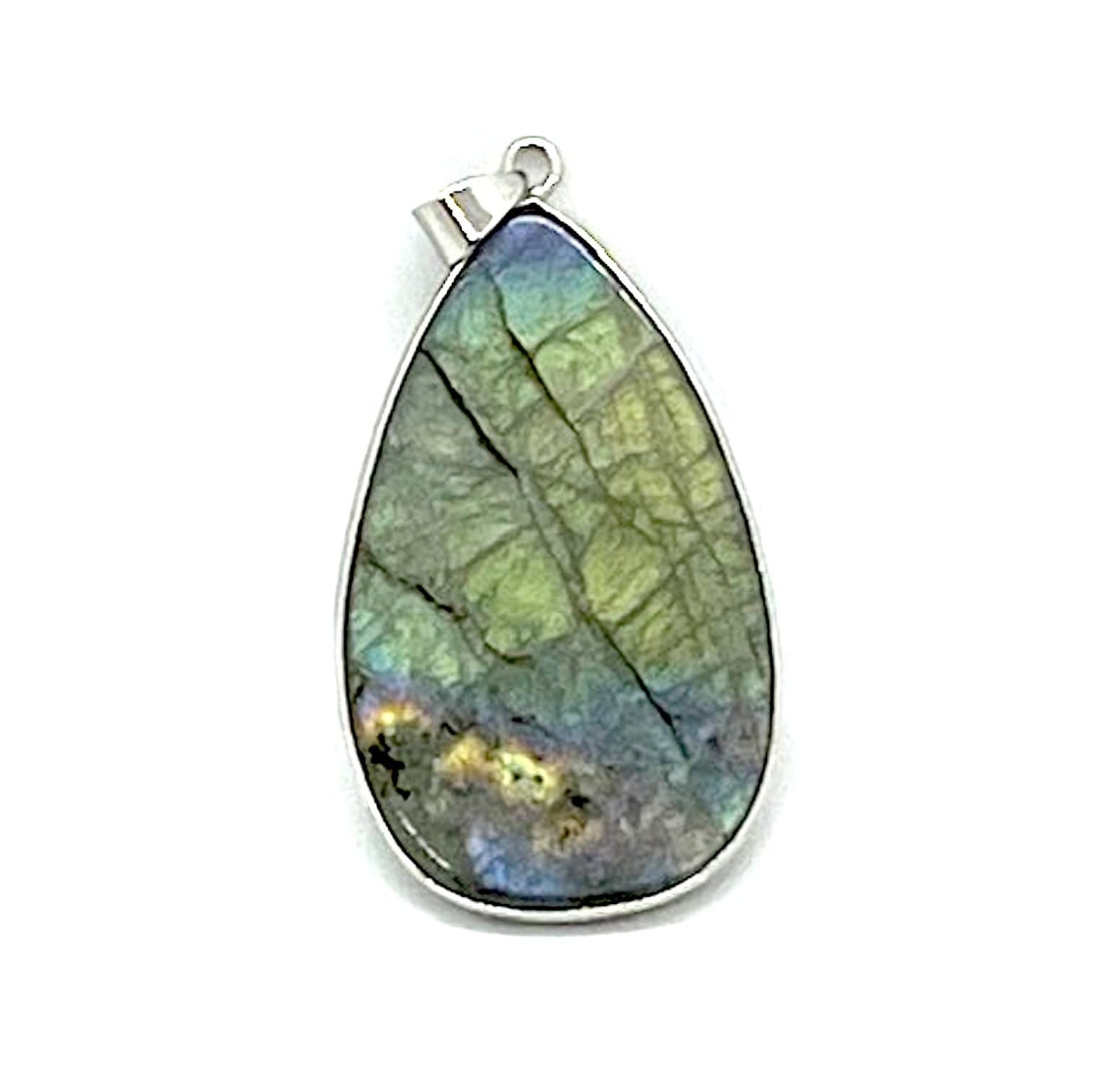 Mystic Labradorite Pear Pendant | Third Eye Chakra | Sagittarius Birthstone | Approx. 1.75 Inches