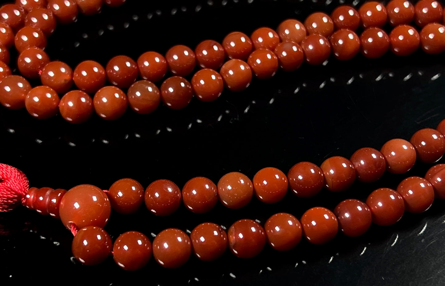 Red Carnelian Mala Necklace – Passion, Vitality & Emotional Courage | Sacral Chakra | VESTA Collection