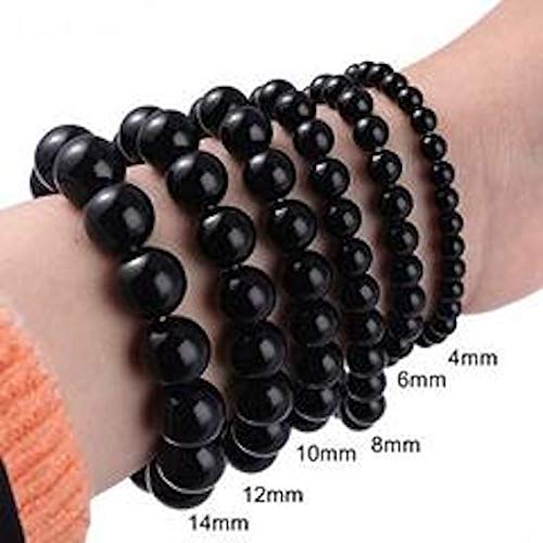 Evil Eye Black Onyx Bracelet Features | 8mm Beads | Stretch Design | Protection Charm | Grounding Strength | Divine Protection | Natural Stone Quality | Handmade USA | AYK