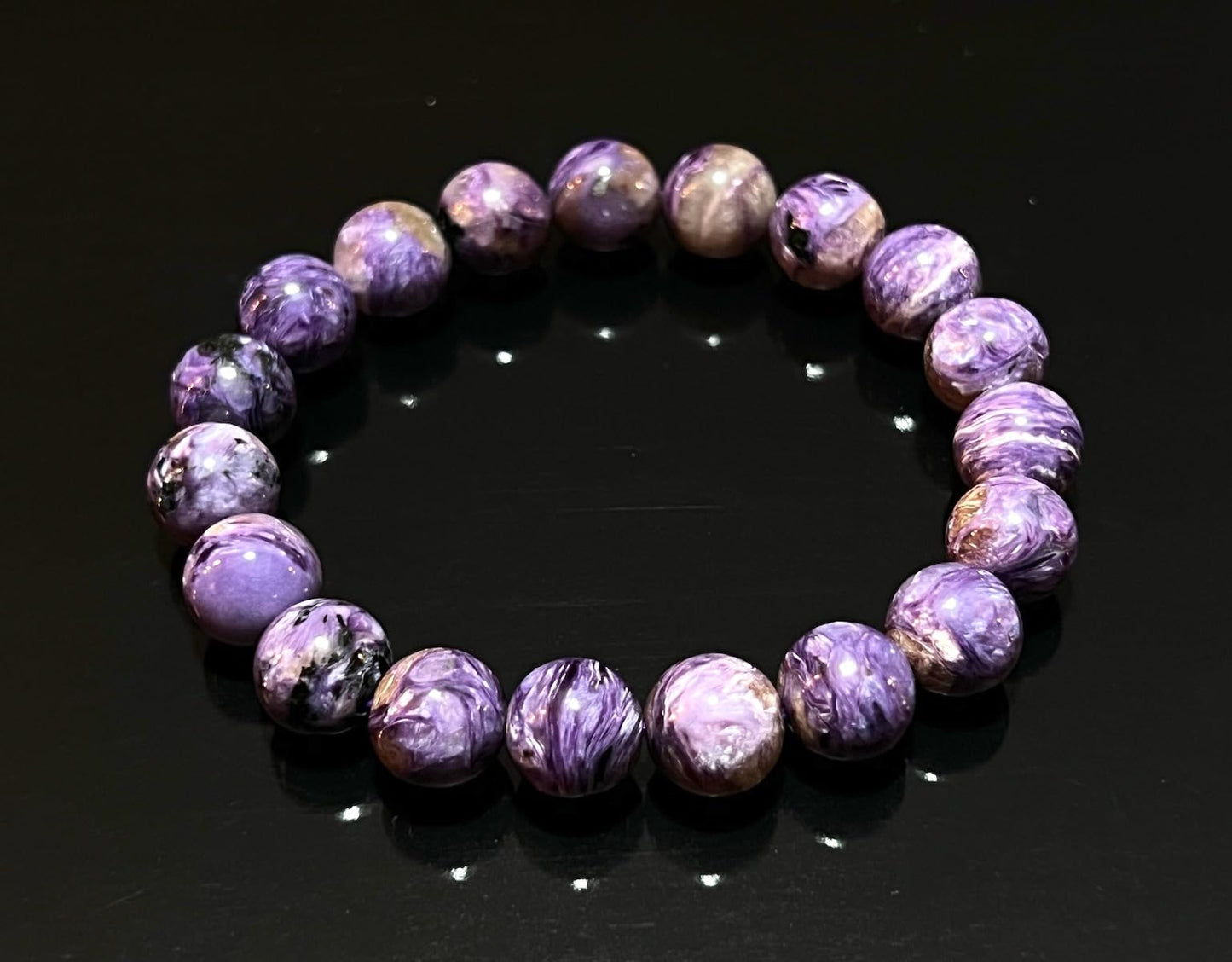 LUCEM Charoite Bracelet | Transformation & Crown Chakra Energy | Scorpio & Sagittarius Zodiac | October–November Birthstone