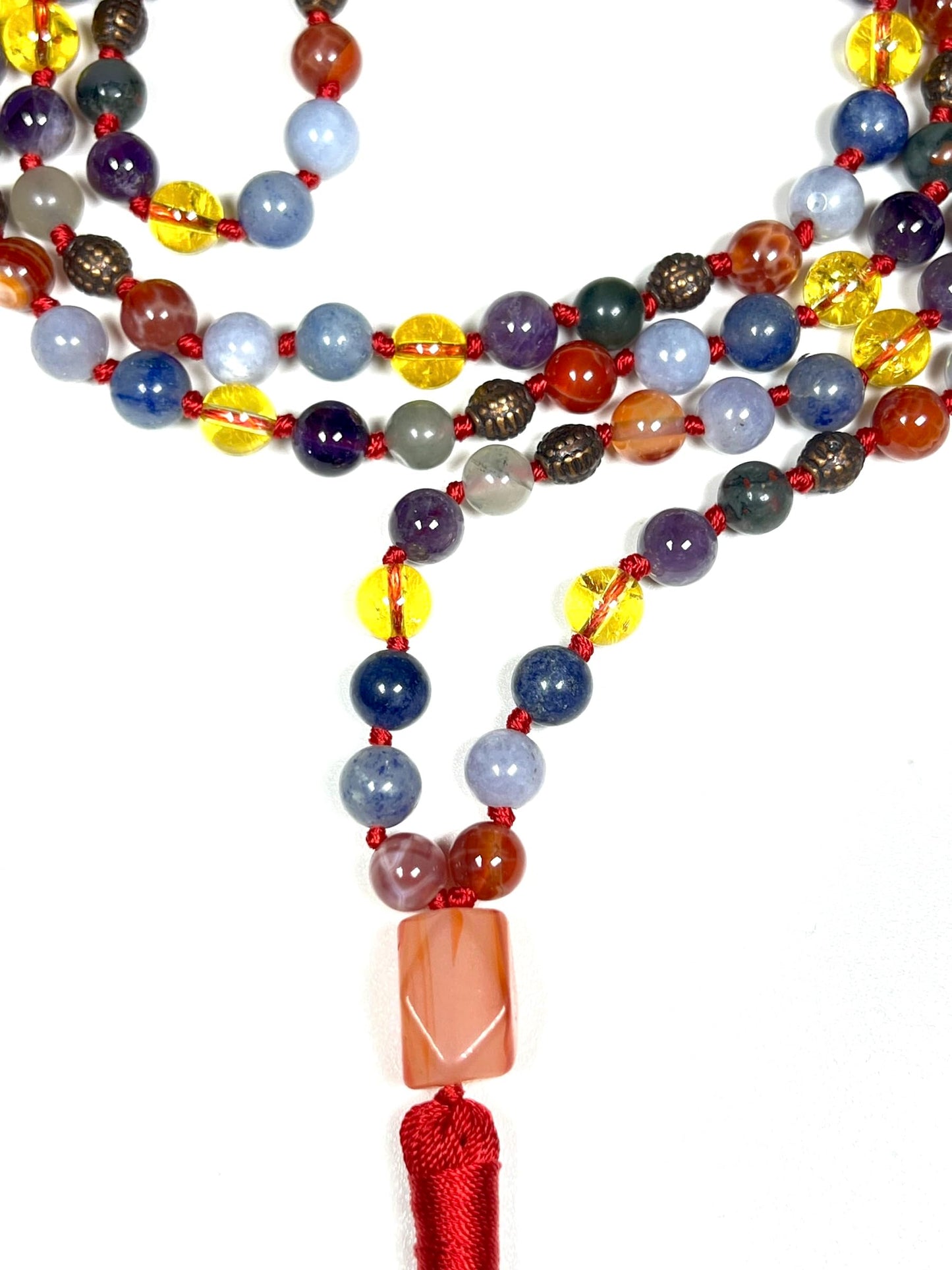 Ultimate Aries Zodiac Mala Necklace | 108 Hand-Knotted Beads | ASTRA Collection