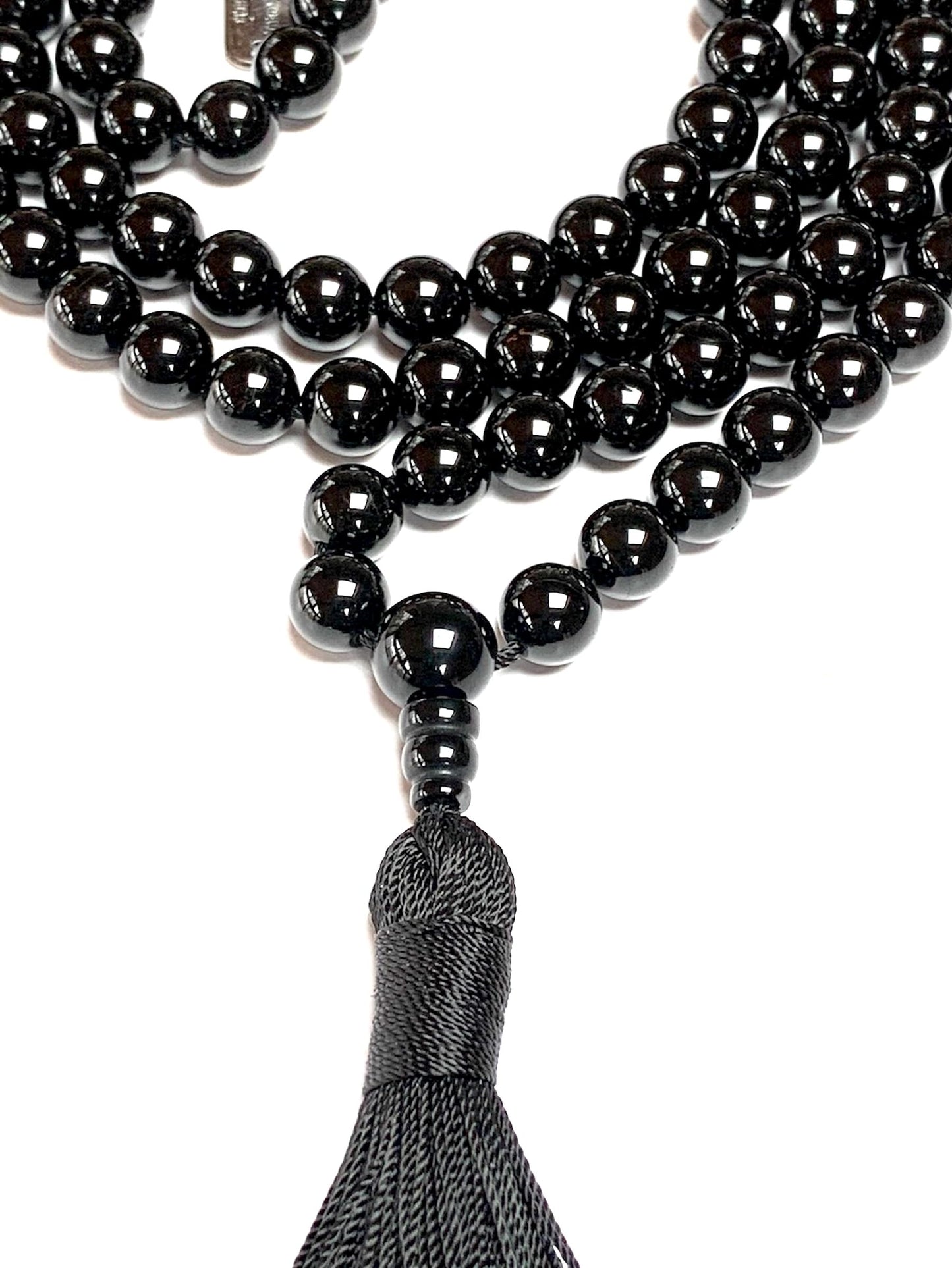 AWAKEN YOUR KUNDALINI Black Tourmaline Mala Necklace - Protection & Inner Peace - Scorpio Birthstone & Root Chakra