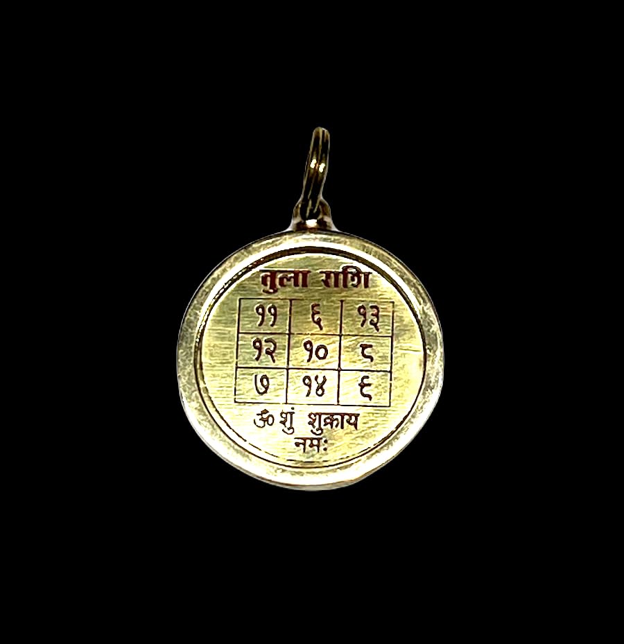 Zodiac Constellation Pendant Necklace - Sun Sign Amulet - Rashi Yantra Pendant - 1 Inch Brass Pendant with Zodiac Yantra