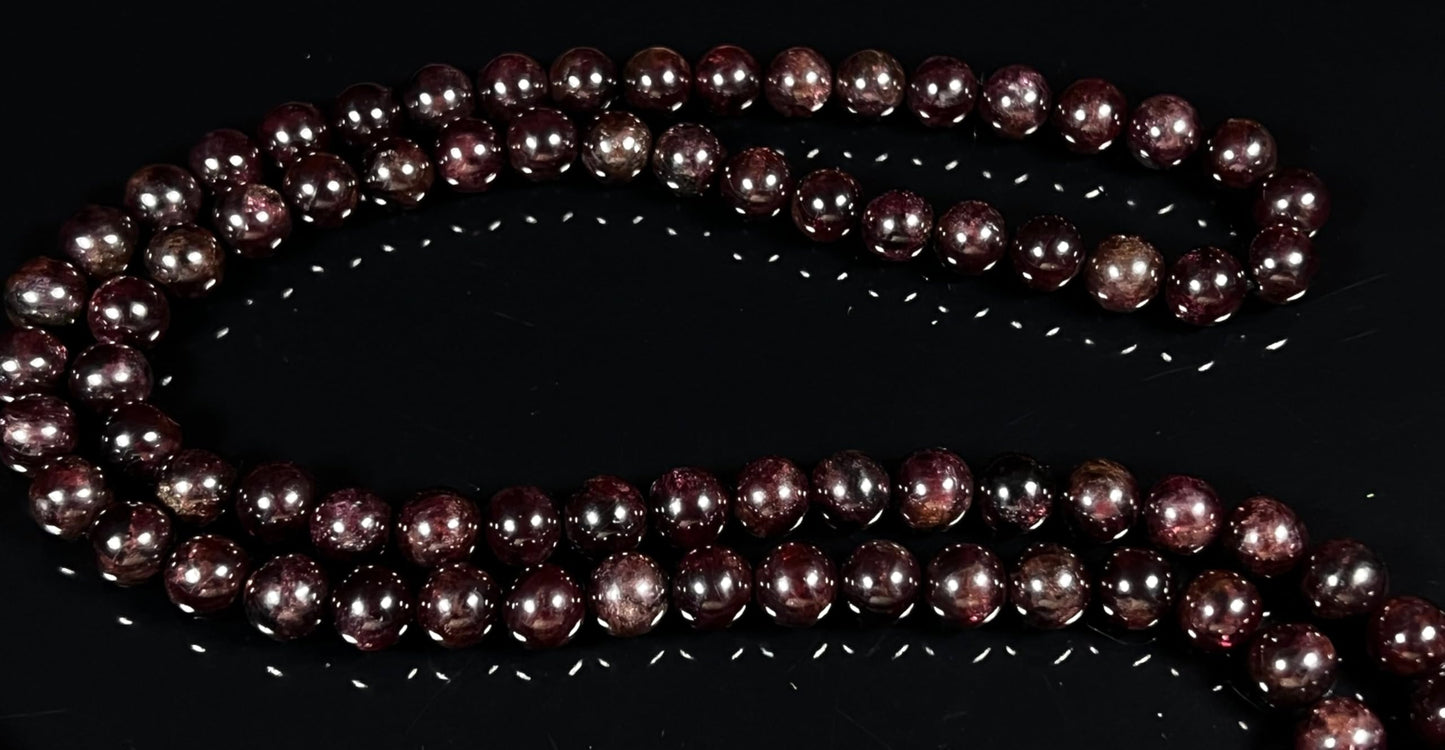 Handmade Natural Garnet Mala Beads Necklace | 6mm & 8mm | 108 Beads | Passion & Vitality Mala | Capricorn Birthstone & Root Chakra