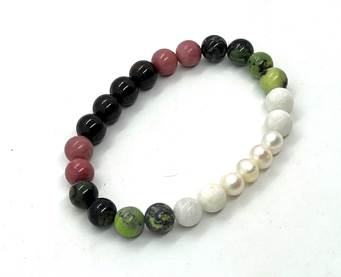 Cancer Birthstone Bracelet - Embrace Harmony & Emotional Balance - Multi-Chakra Alignment - Wrist Size 7.5 Inches
