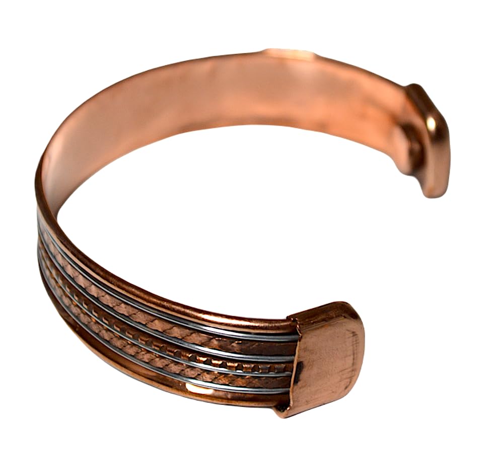 Embrace Bold Style: Handmade Adjustable Copper Cuff Bracelet (Wide & Narrow Braids) - Unisex Statement Piece