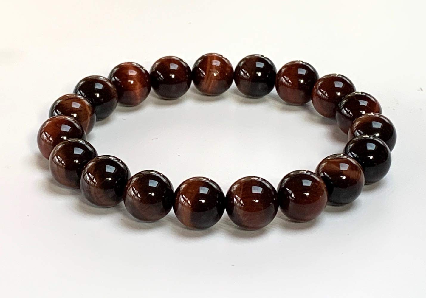 AWAKEN YOUR KUNDALINI Red Tiger's Eye Stretch Bracelet, 10mm Beads, Gemini Birthstone, Root Chakra