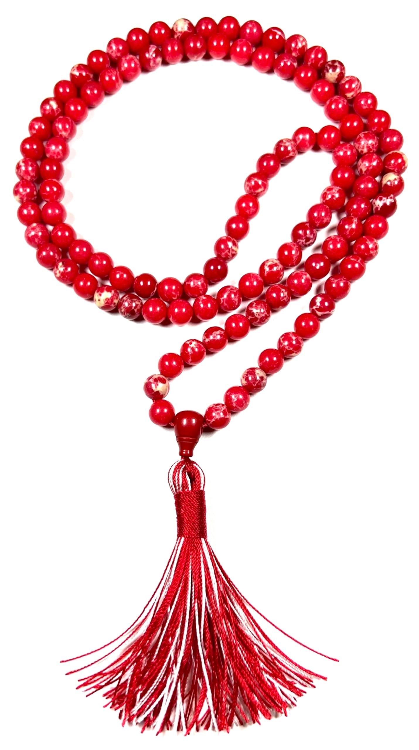 Sea Sediment Jasper Mala Beads Necklace
