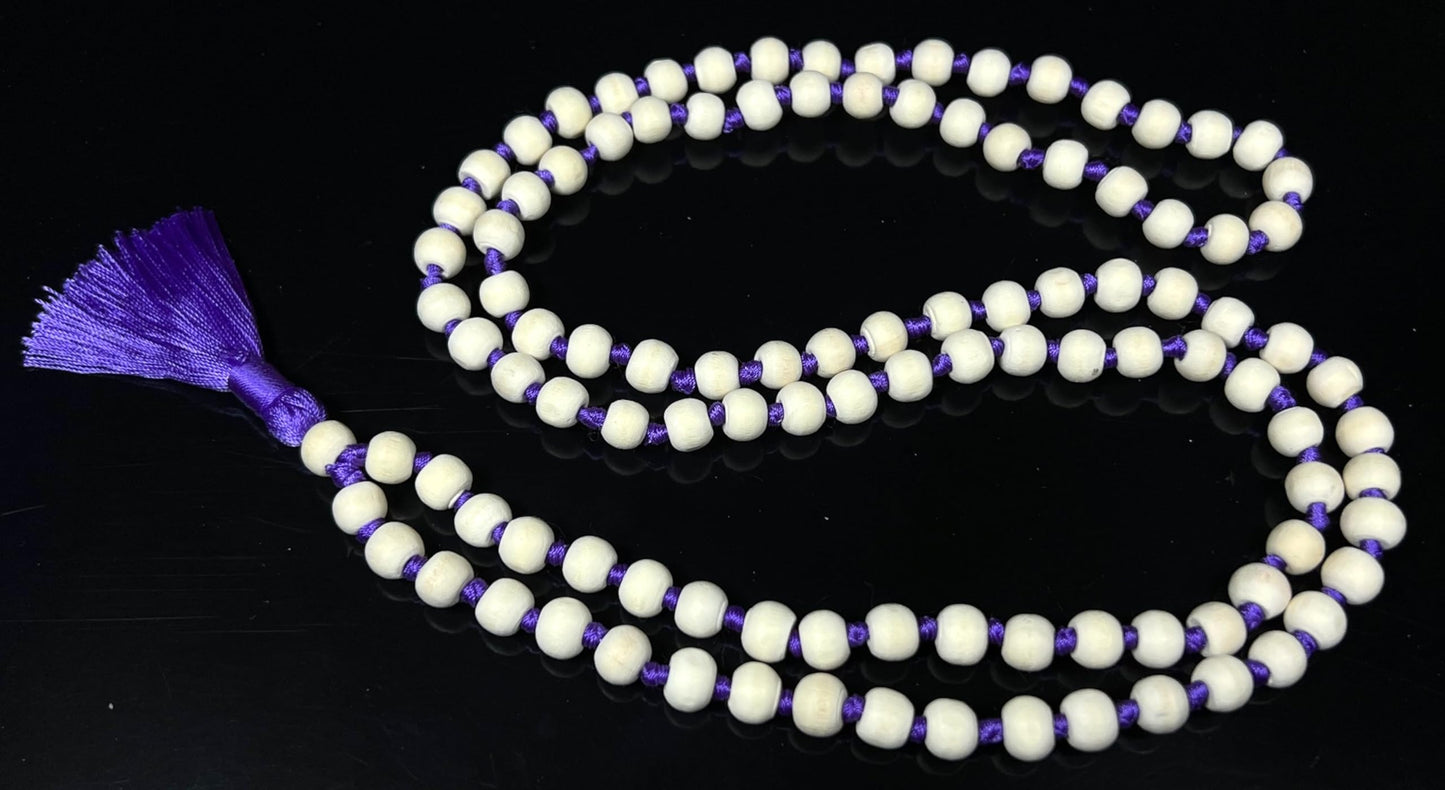 Hand-Knotted Tulsi Mala Beads Necklace – Natural & Ethically Sourced - 8mm 108 Beads – 7 Chakra Colors – Chakra Balancing & All Zodiac Birthstones – Spiritual Jewelry
