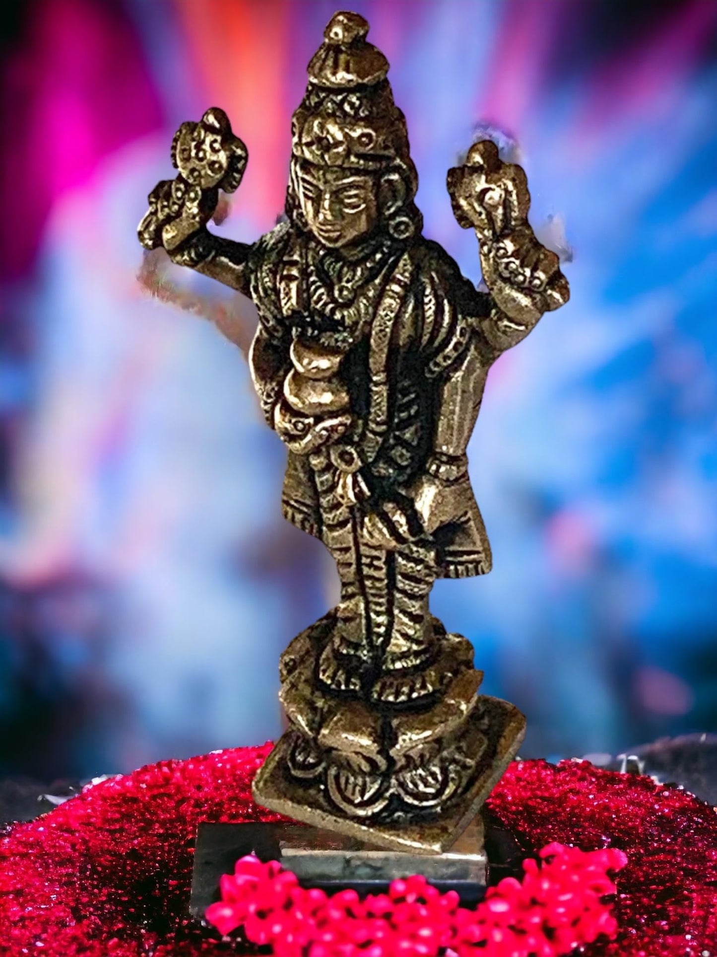 Lord Dhanvantari, God of Medicine, Divine Physician Healer, Dhanvantri Murti Statue, Religious Gift, Spiritual Gift, Diwali Gift, For Office Desk, Pooja Ghar, Alter - Approx. 3.5 Inches
