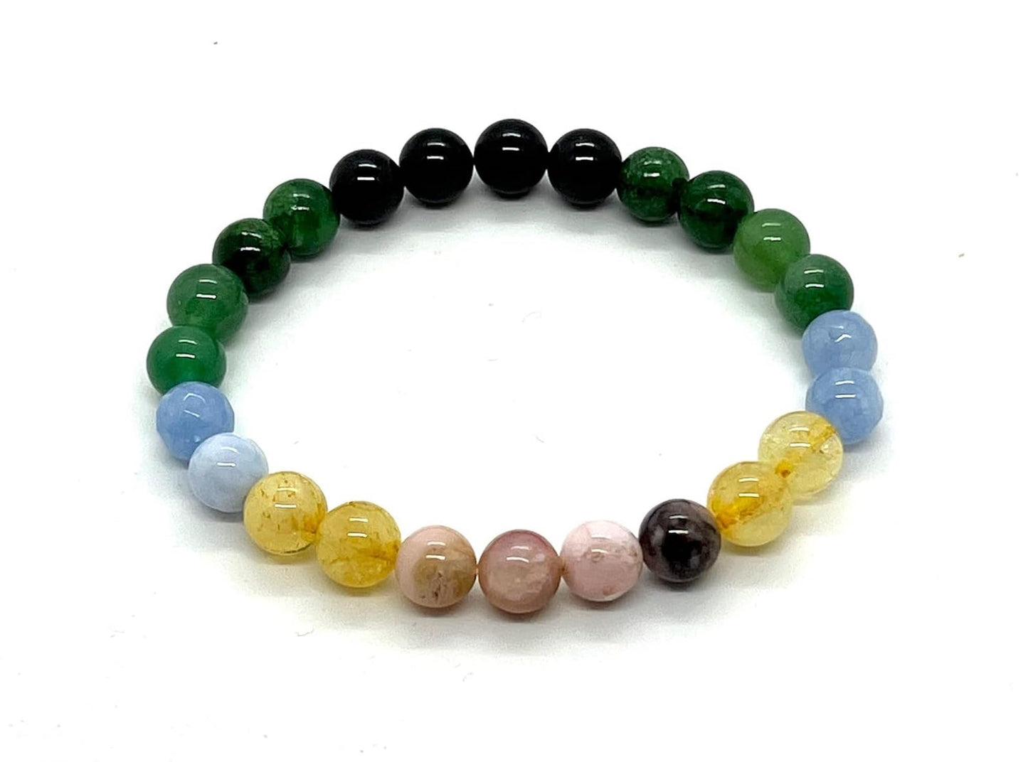 Cultivate Harmony & Find Balance: Libra Birthstone Bracelet (8mm) - Multi-Chakra Alignment - Wrist Size 7.5 Inches