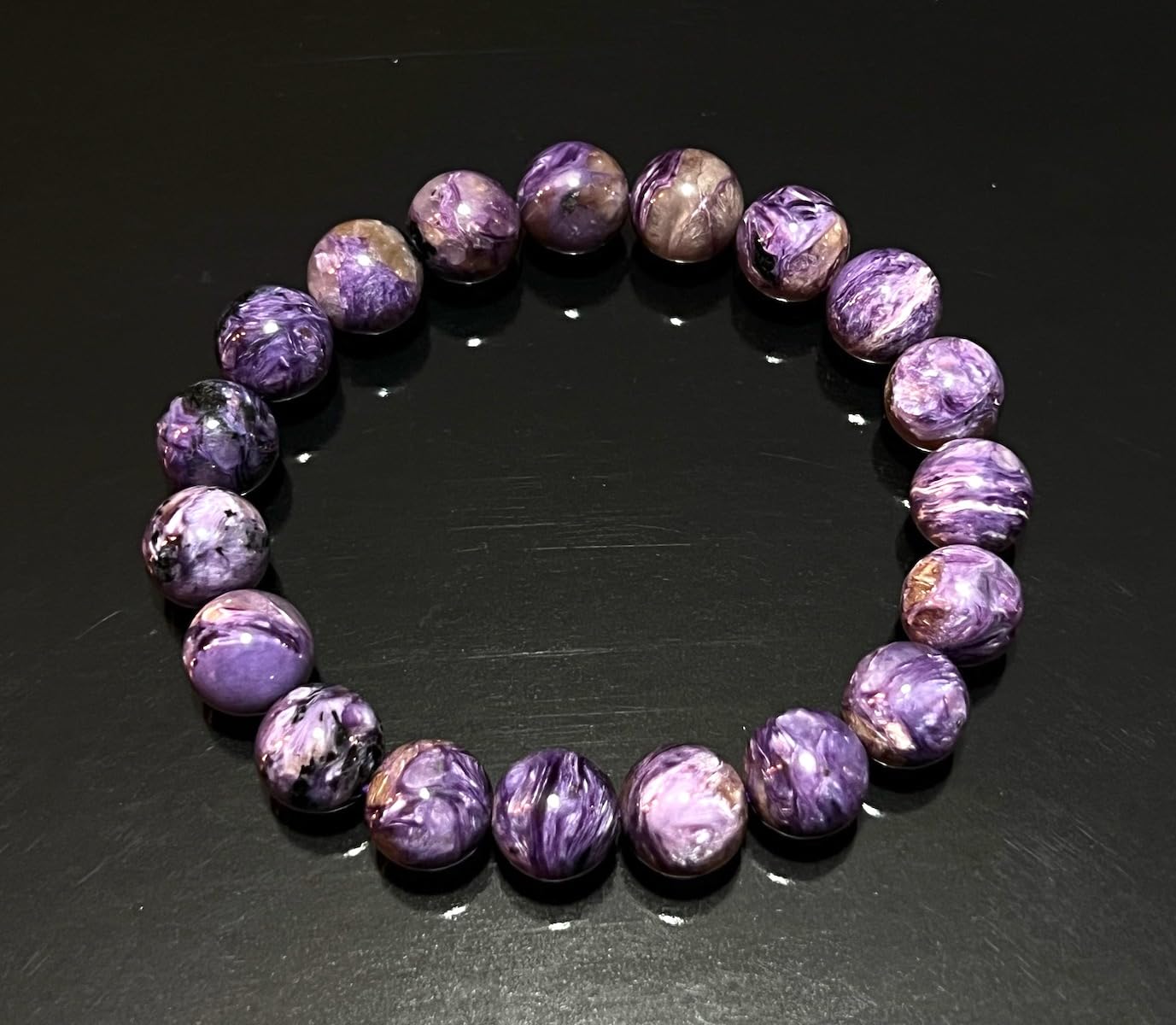 LUCEM Charoite Bracelet | Transformation & Crown Chakra Energy | Scorpio & Sagittarius Zodiac | October–November Birthstone