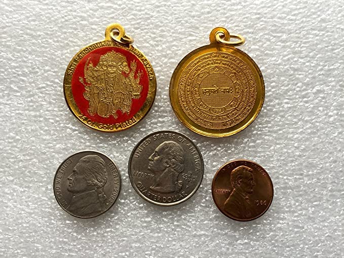 Sri Panchmukhi Panch Mukhi Hanuman Yantra Kavach Pendant - Power, Authority