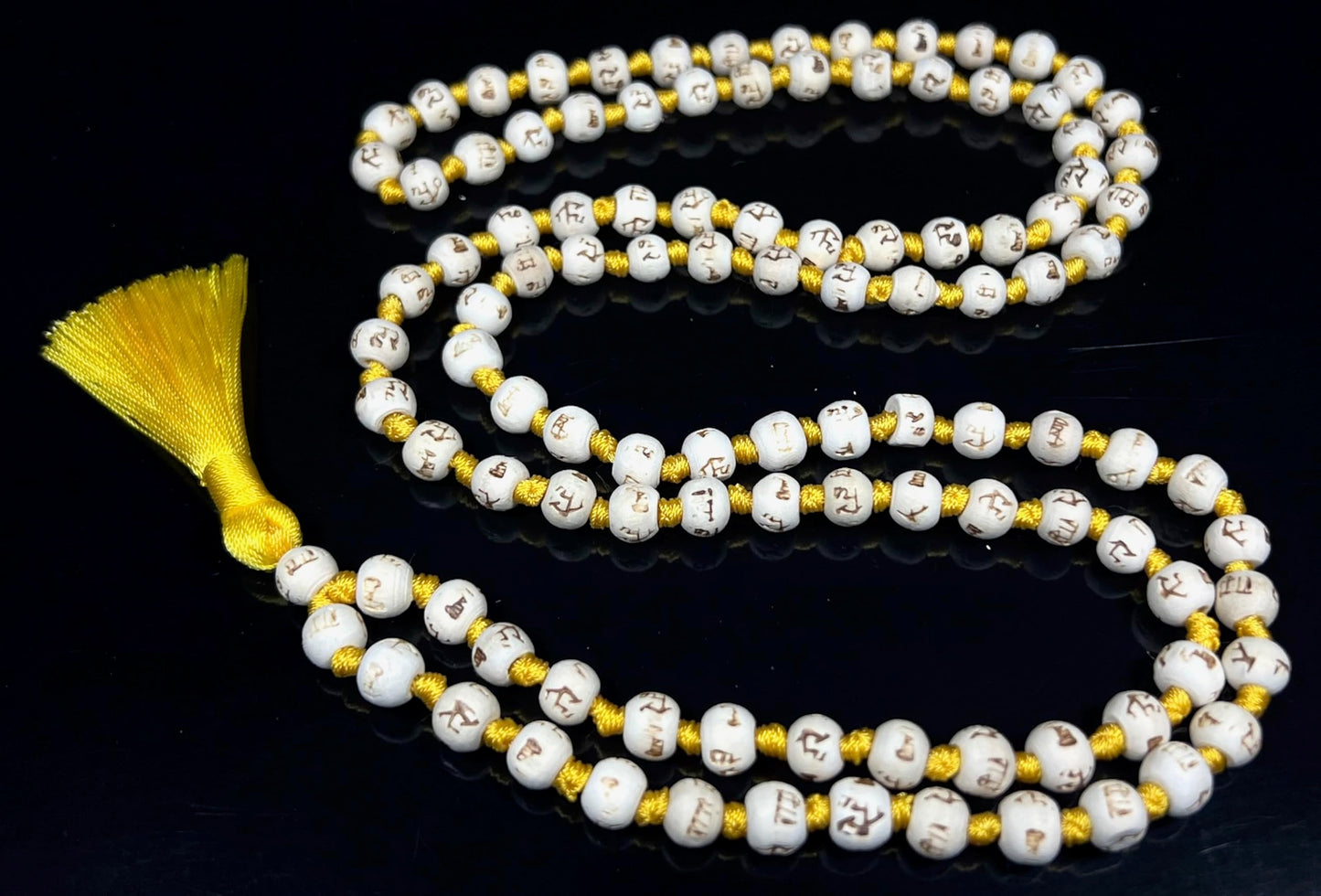 Handmade Tulsi Mala Beads Necklace – 8mm Beads with "Ram" Inscription – Multicolor Options – Chakra Balancing & Zodiac Birthstones – Meditation Jewelry