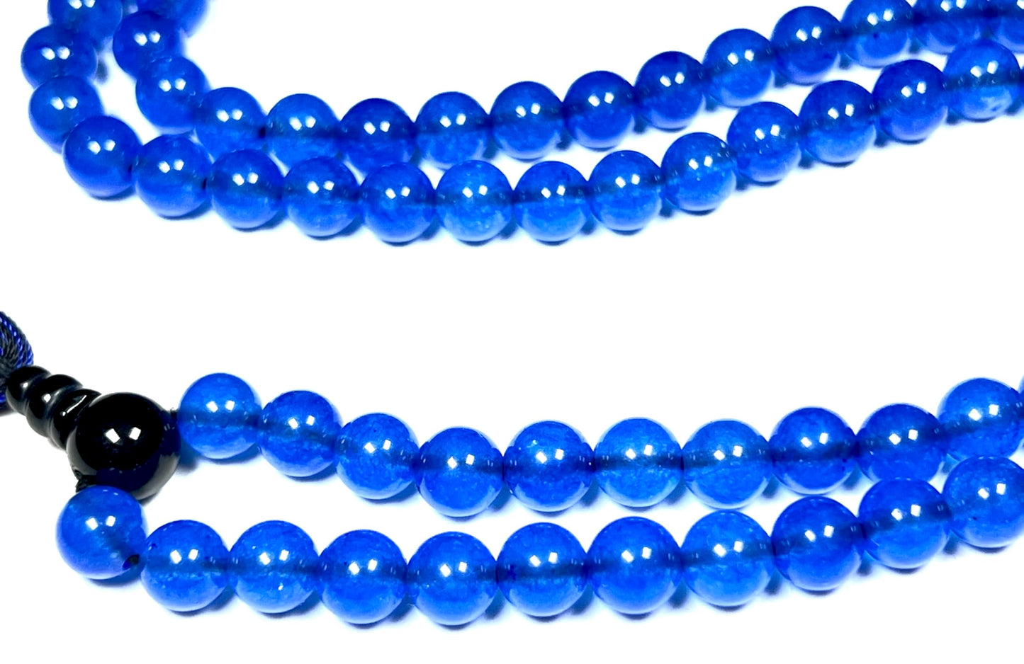 Handmade Agate Mala Beads Necklace with Black Onyx Guru Bead – 108 Beads – 8mm – Multicolor Options – Chakra Balancing & Zodiac Birthstone – Meditation Jewelry