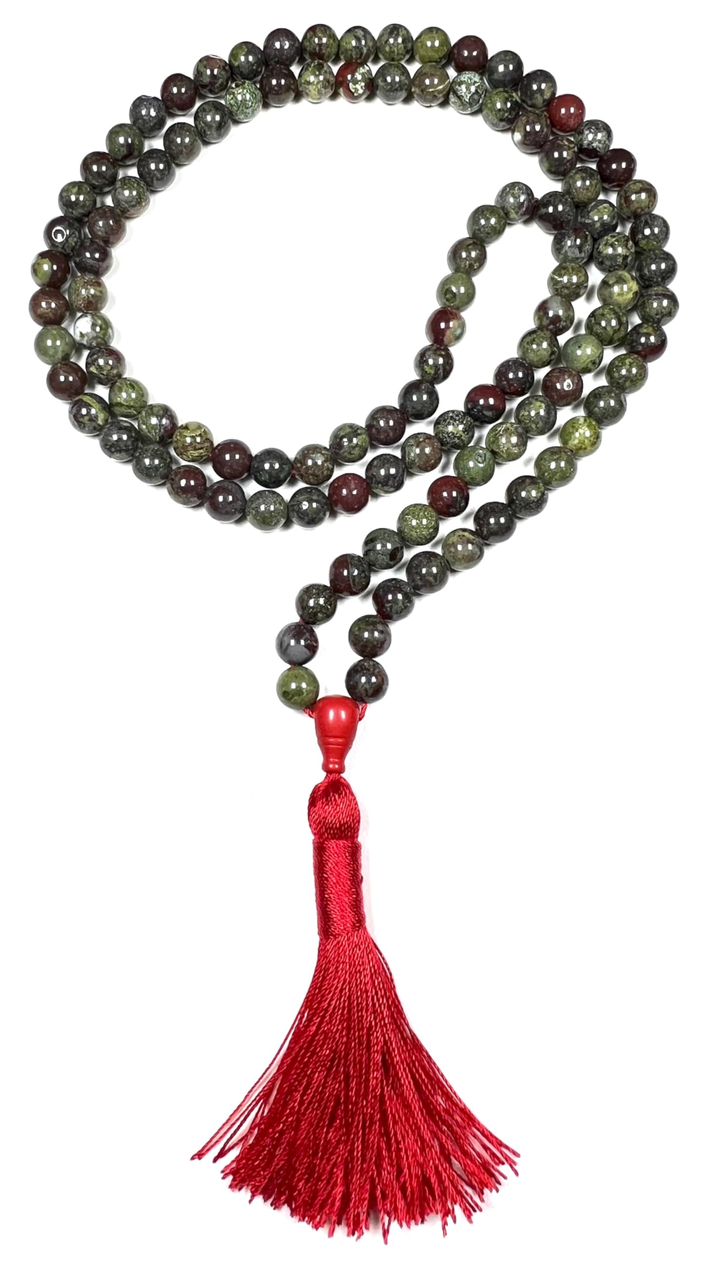 Bloodstone Jasper Mala Beads Necklace | 8mm | 108 Beads | Warrior’s Mala | Aries Birthstone & Root Chakra