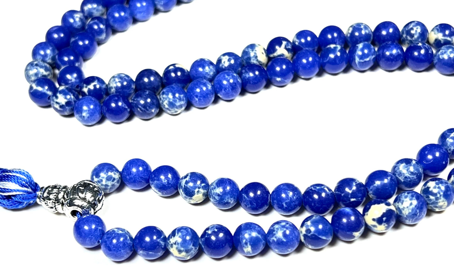 Sea Sediment Jasper Mala Beads Necklace