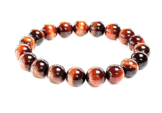 Tiger's Eye Stretch Bracelet – 8mm Beads – Multicolor Options – Solar Plexus Chakra & Zodiac Birthstones – Meditation Jewelry