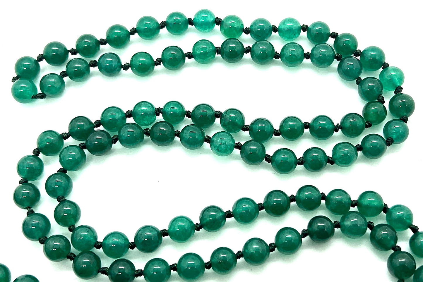 Green Jade Mala Beads Necklace - 108 Prayer Beads - Heart Chakra Healing and Meditation for Inner Peace