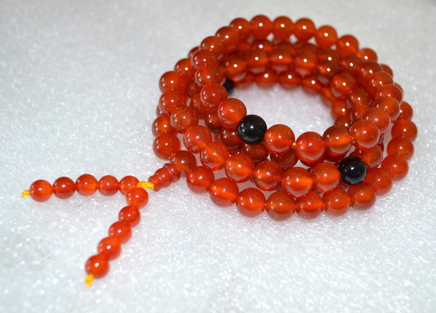 AWAKEN YOUR KUNDALINI Handmade Red Carnelian Stretch Mala Necklace - 6mm Beads - Leo Birthstone - Sacral Chakra