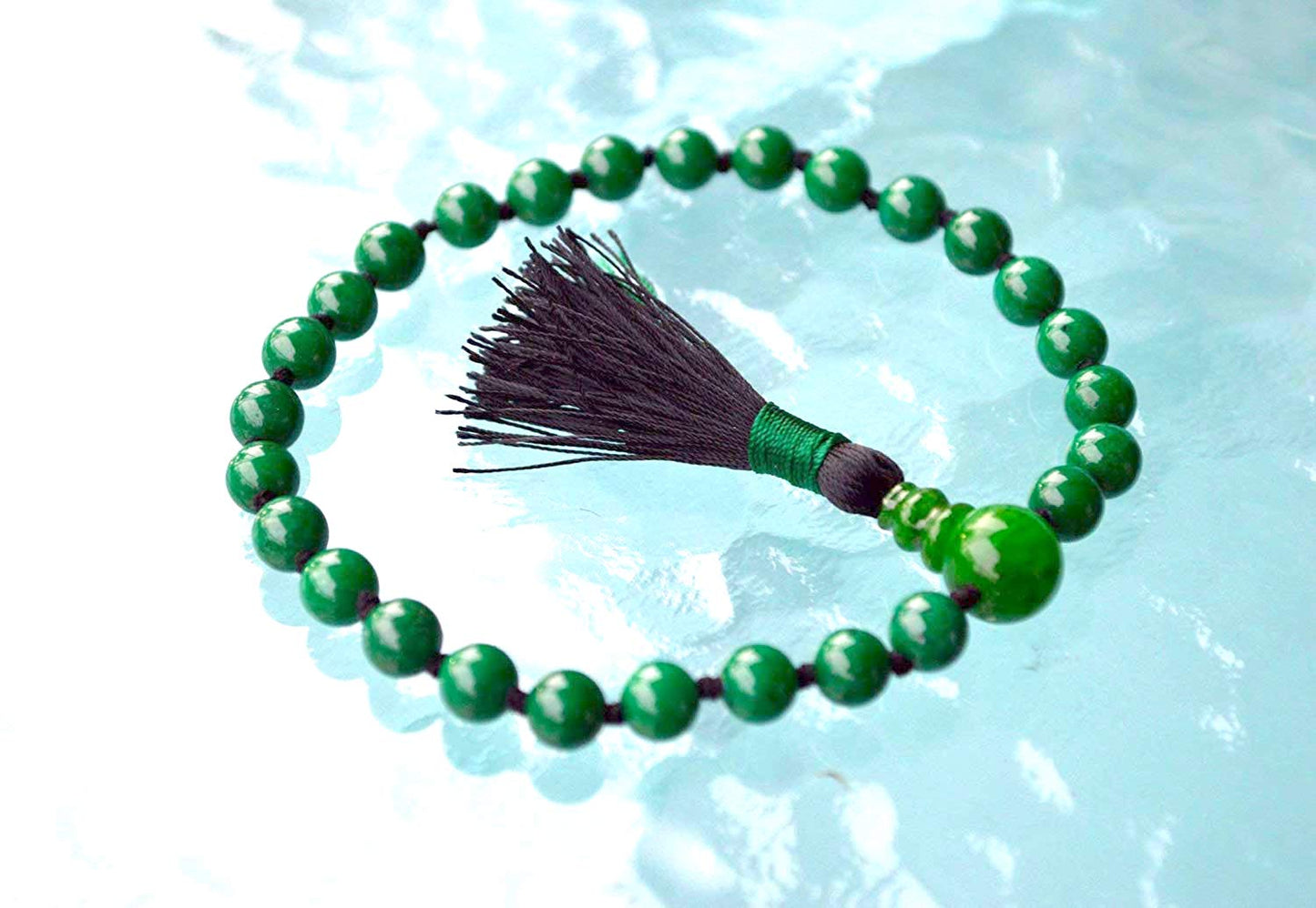 Green Jade Pocket Mala | 27 Beads for Harmony & Prosperity | ANKURA Collection