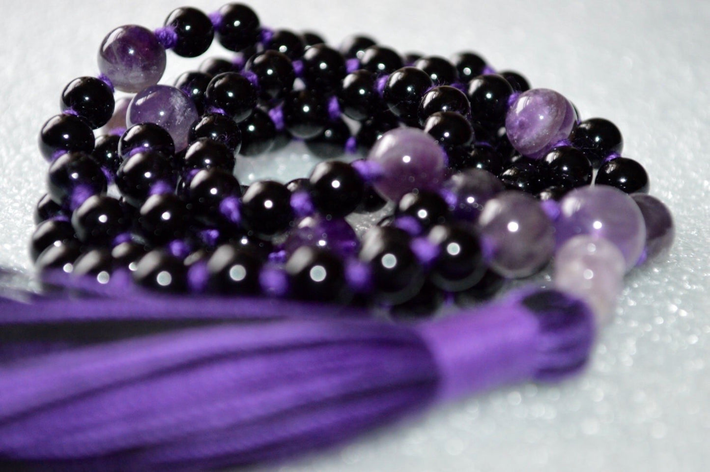 Black Tourmaline Mala Necklace | 108 Beads | VESTA Collection by AYK
