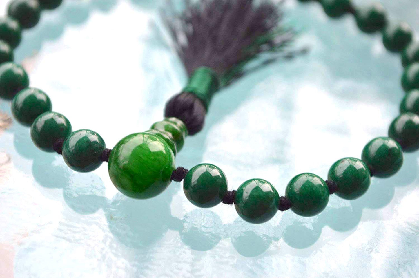 Green Jade Pocket Mala | 27 Beads for Harmony & Prosperity | ANKURA Collection
