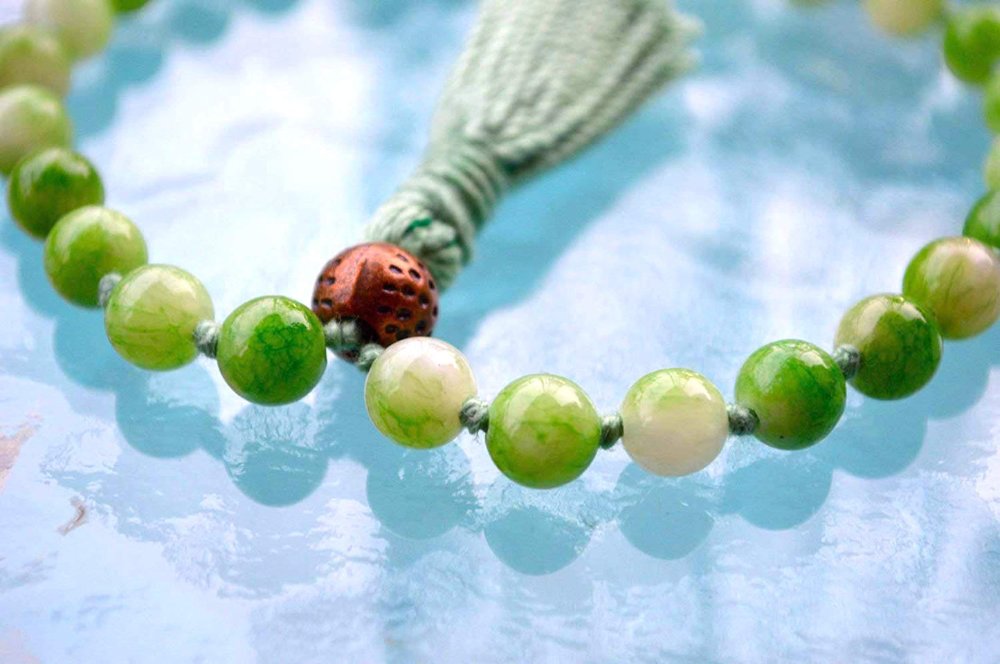 Mixed Jade Pocket Mala | 27 Beads for Heart Chakra Healing | ANKURA Collection