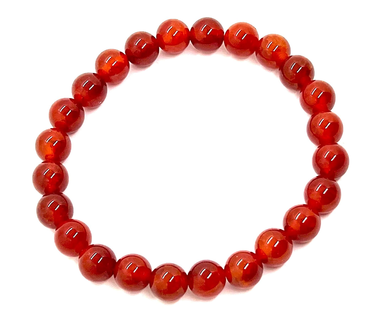 AWAKEN YOUR KUNDALINI Red Dragon Vein Fire Agate Stretch Bracelet - Root Chakra - Aries Birthstone
