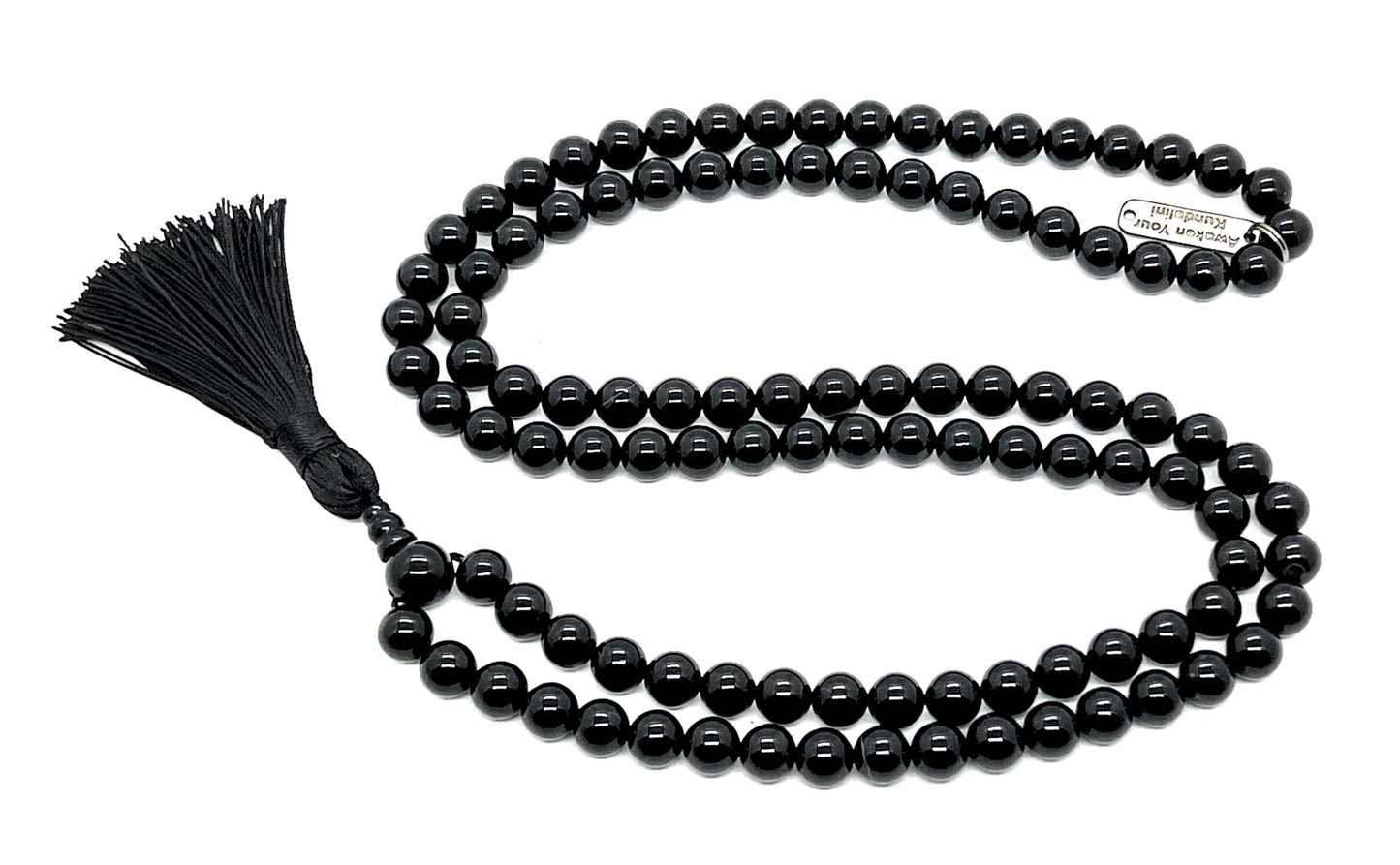 AWAKEN YOUR KUNDALINI Black Tourmaline Mala Necklace - Protection & Inner Peace - Scorpio Birthstone & Root Chakra