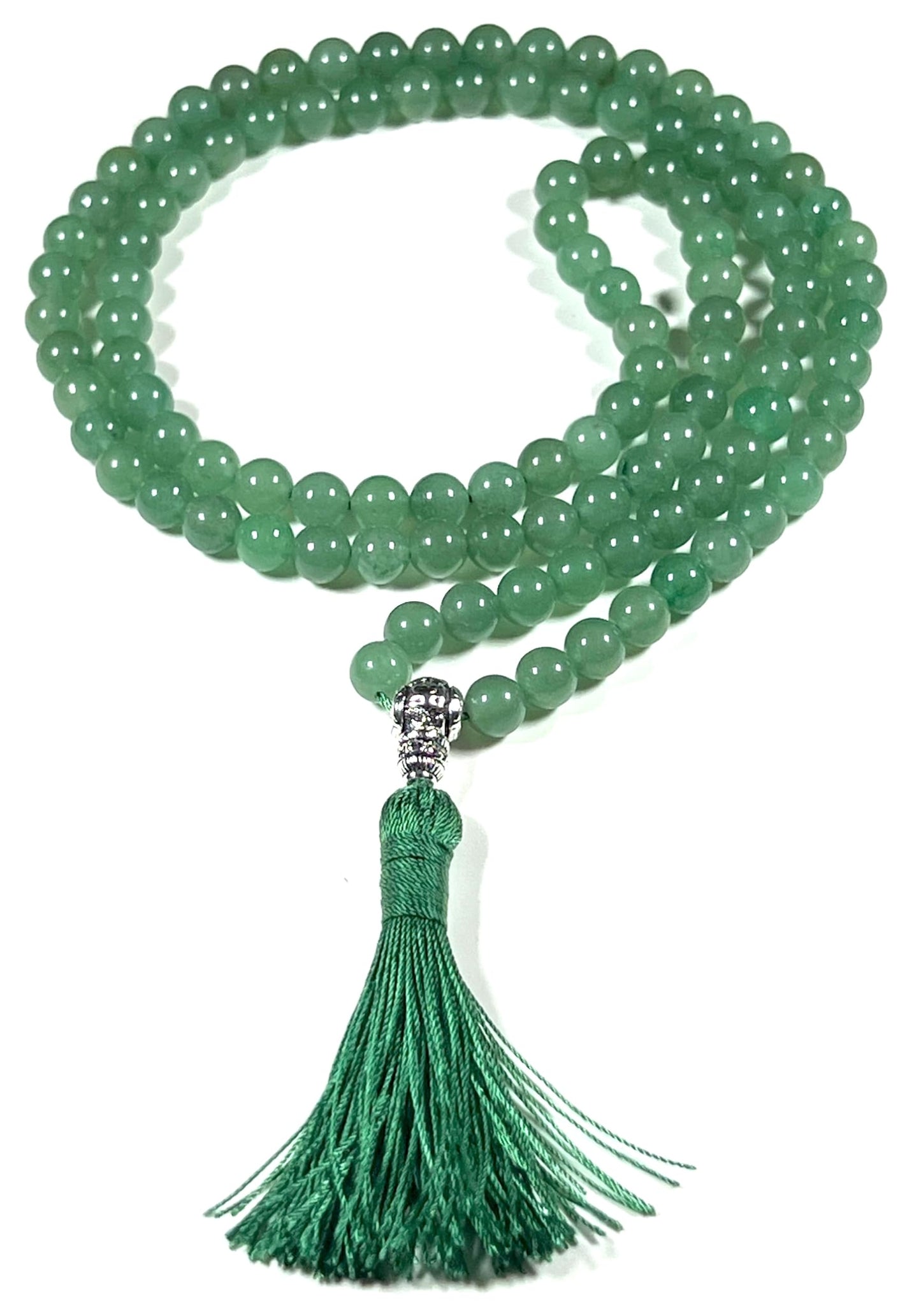AERIS Green Aventurine Mala Necklace | Creativity, Optimism & Emotional Balance | Heart Chakra Healing | April Birthstone for Taurus & Virgo | Handmade in USA