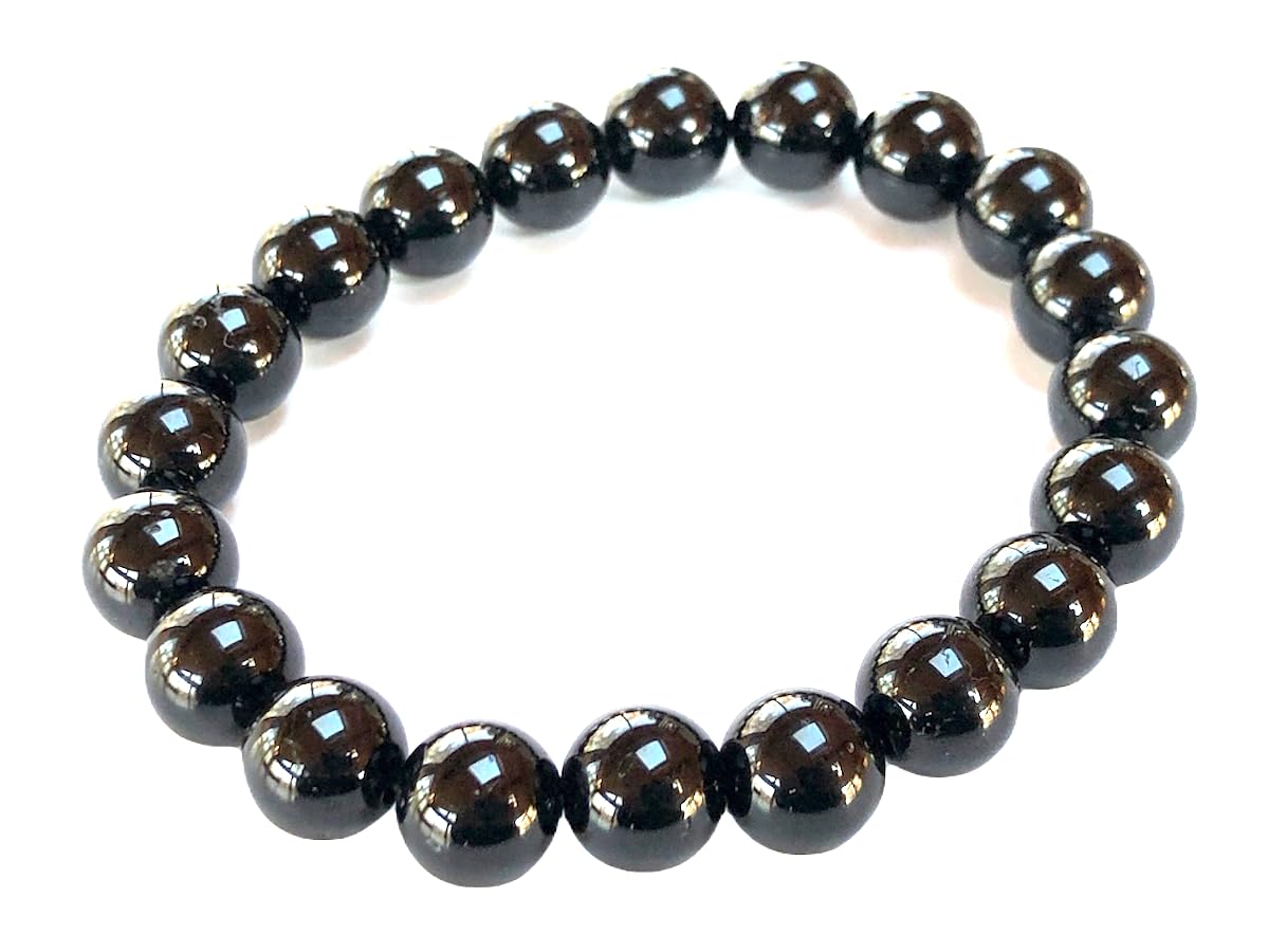 VESTA Black Tourmaline Bracelet | 8mm Grounding Beads for Protection & Root Chakra Healing