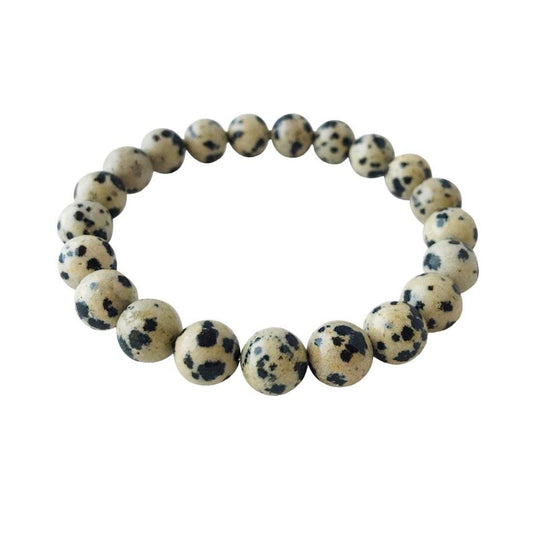 Dalmatian Stretch Bracelet | 8mm Beads | Sagittarius Birthstone | Root Chakra