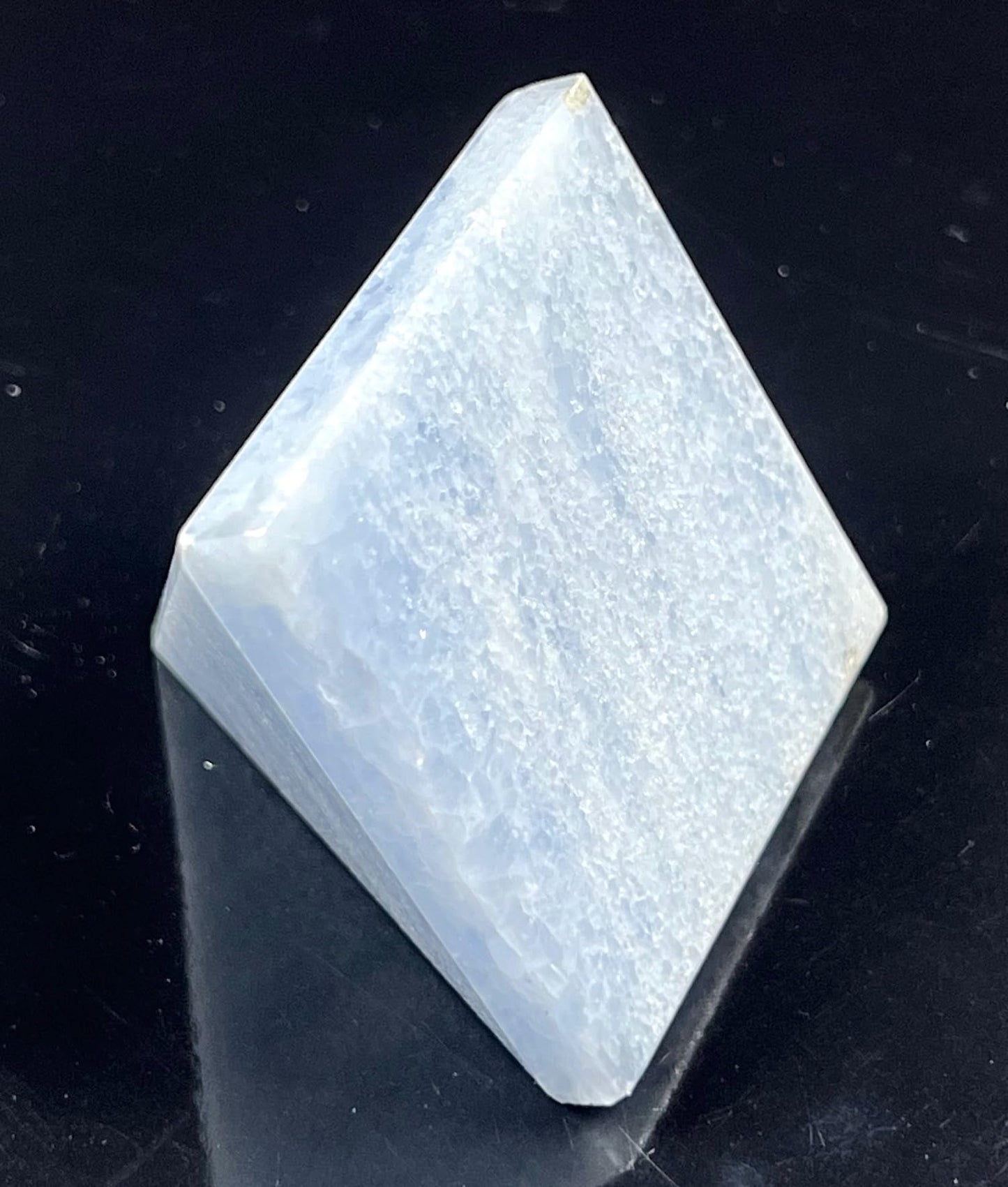 Blue Calcite Crystal Pyramid | 2-Inch Soothing Stone | TATTVA Collection