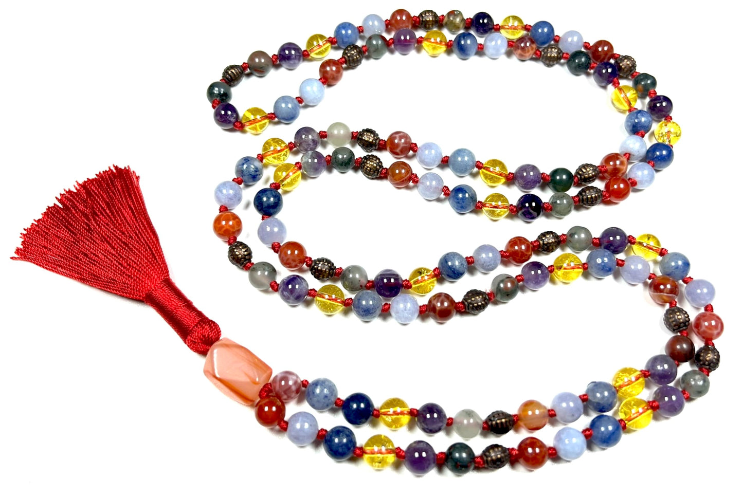 Ultimate Aries Zodiac Mala Necklace | 108 Hand-Knotted Beads | ASTRA Collection