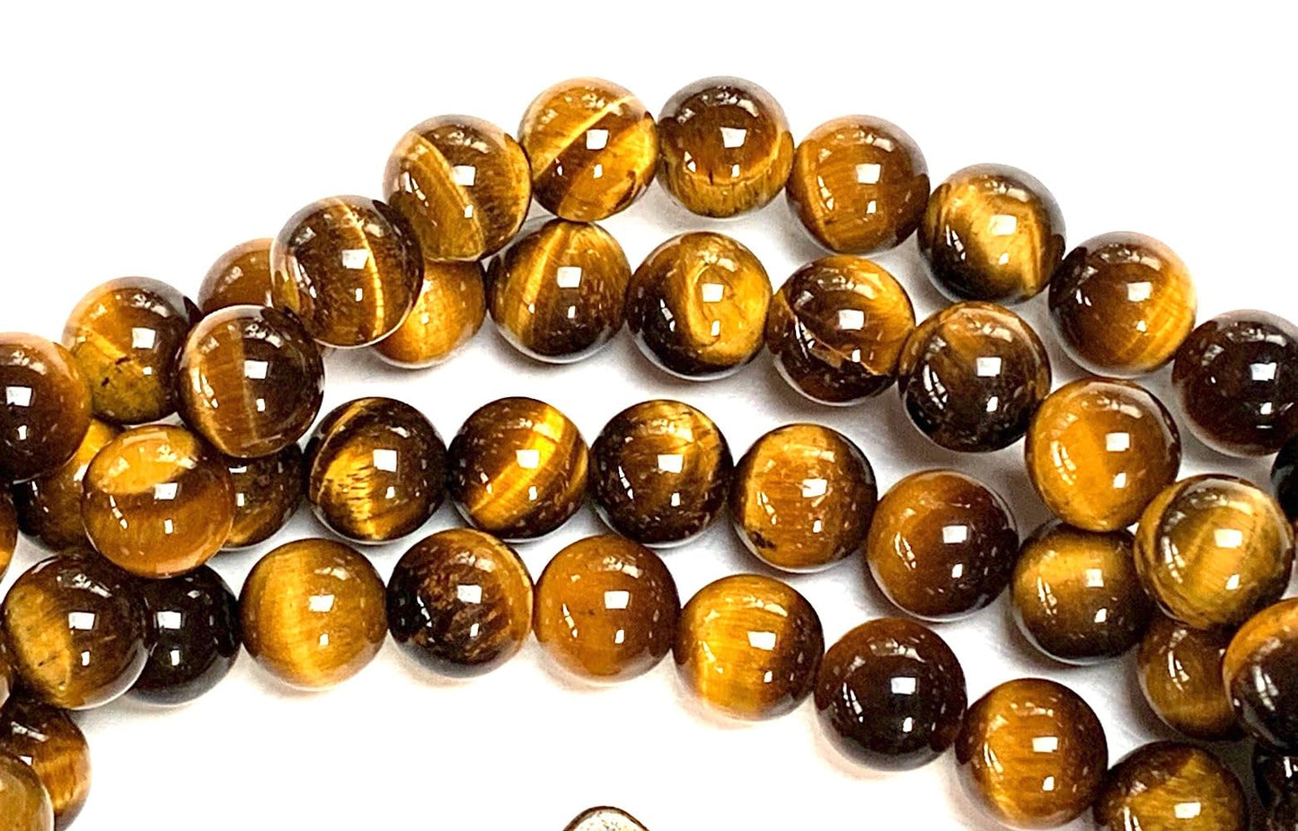 AWAKEN YOUR KUNDALINI Tiger's Eye Mala Beads Necklace - 3rd Chakra Throat Chakra 108 Prayer Beads - Grounding, Will Power, Intuition