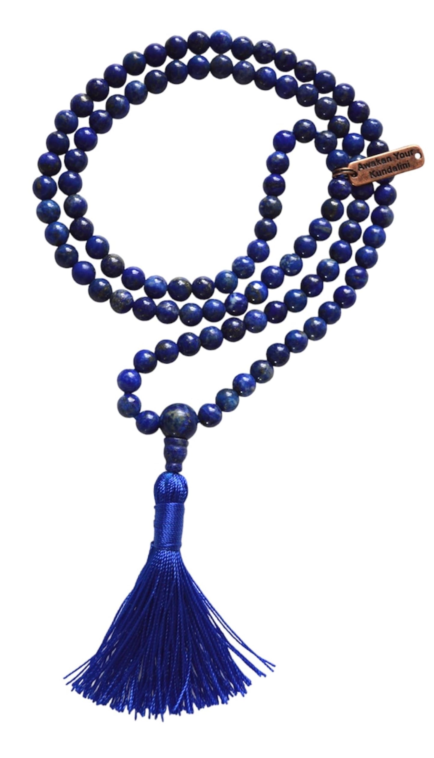 Deepen Inner Wisdom - Handmade Lapis Lazuli Mala Necklace (8mm 108 Beads) - Virgo & Sagittarius Birthstone & Third Eye Chakra Balance