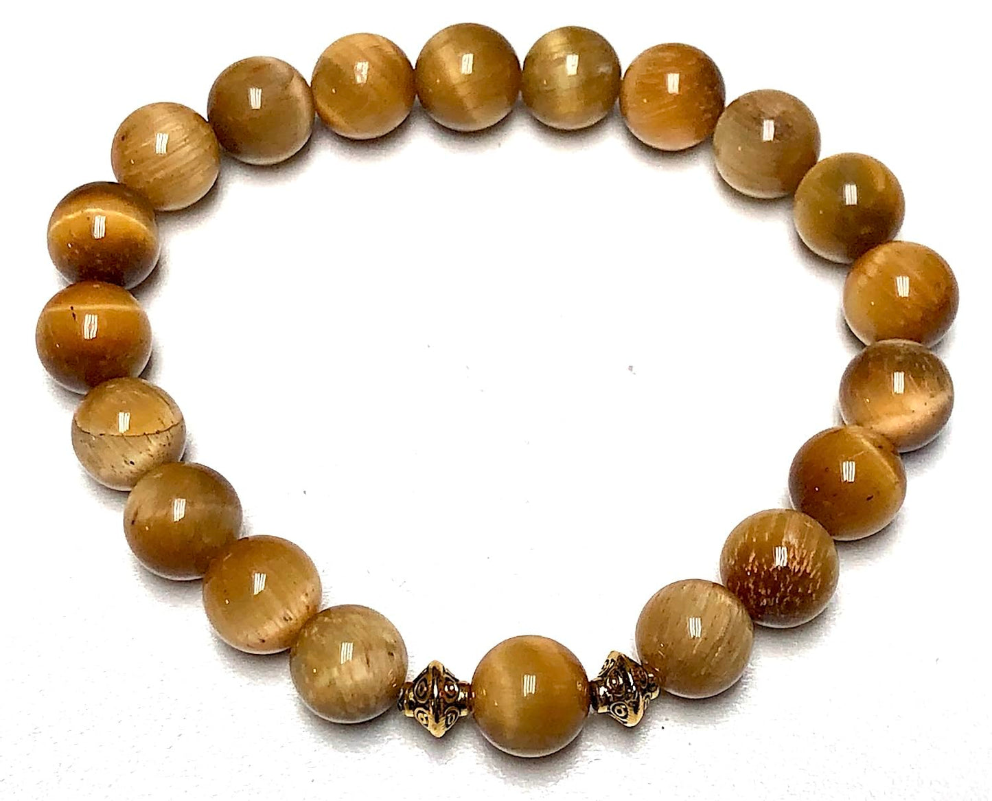 Golden Tiger's Eye Stretch Bracelet - November Birthstone for Scorpio - Solar Plexus Chakra