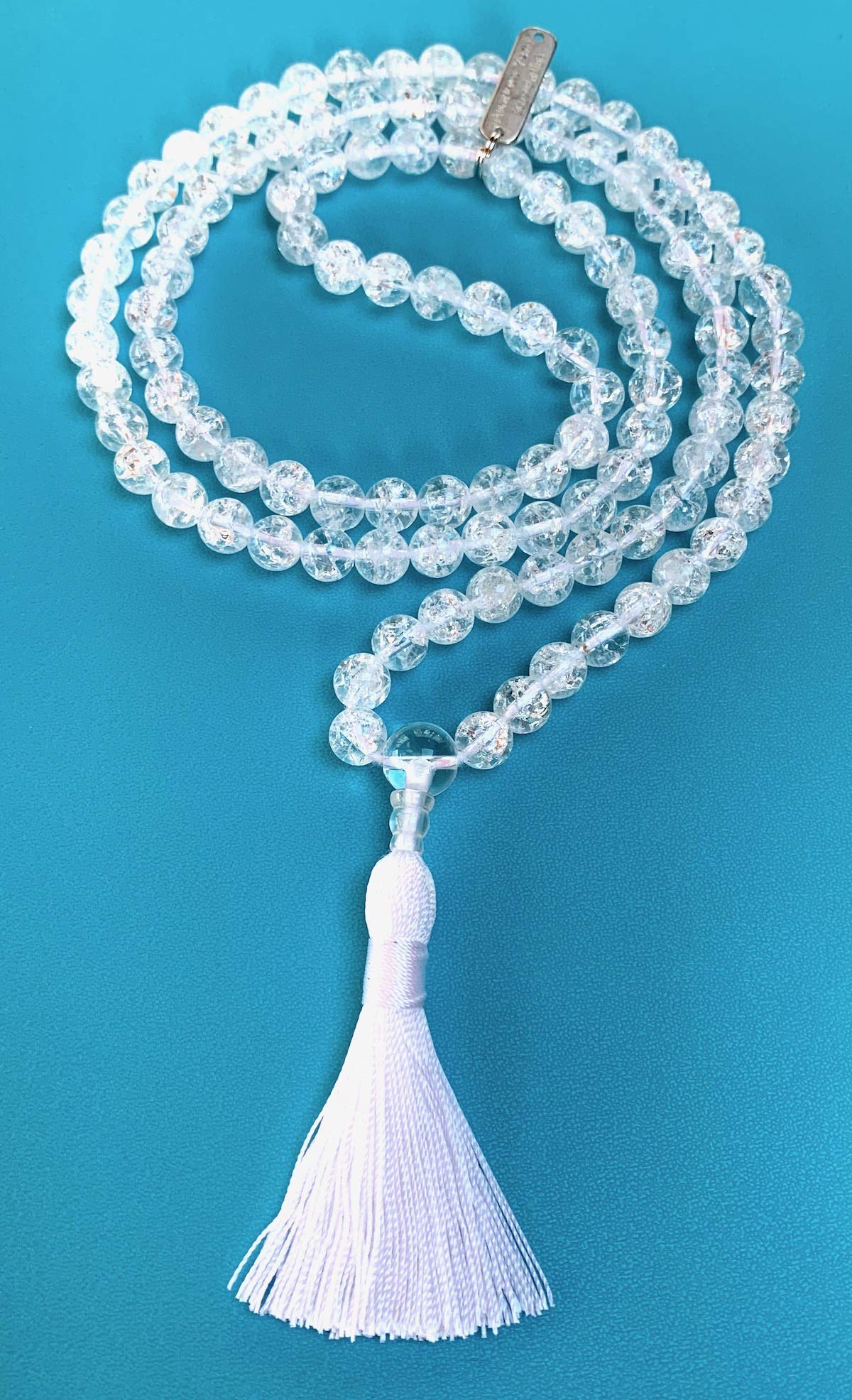 Crackled Quartz Mala Beads Necklace